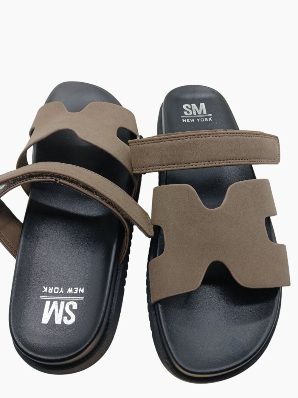 SM New York Womens Moana Slide Tan Sandals Size 10 Adjustable Shoes Minimalist - Picture 6 of 13